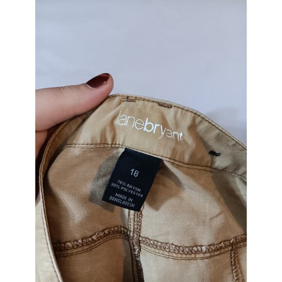 Lane Bryant Tan Ripstop Cropped Pants Size 18 - Picture 13 of 14